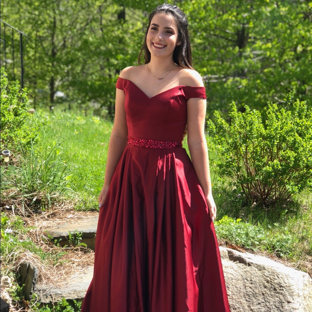 Apple red prom dress